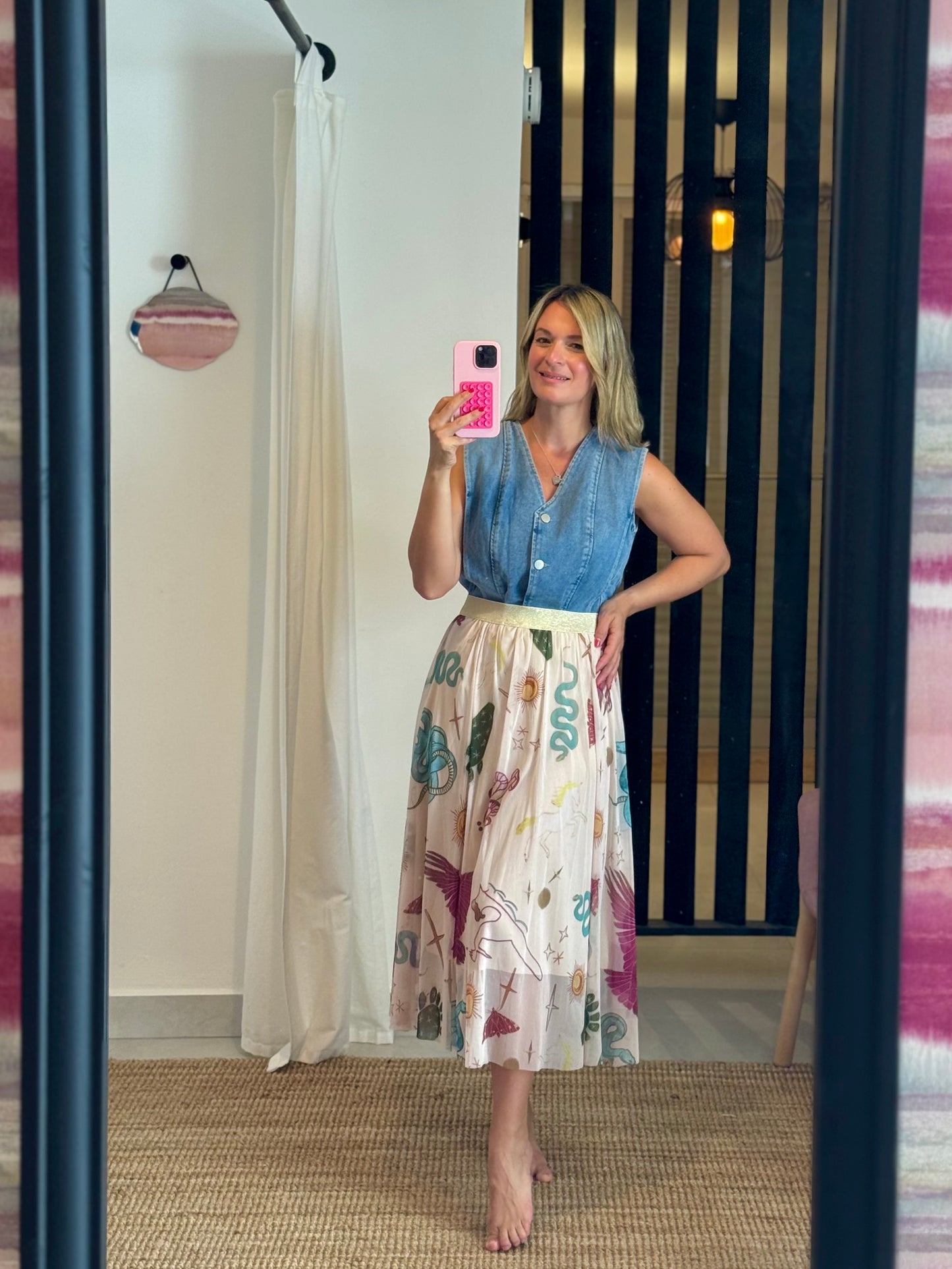 Mesh Midi Skirt