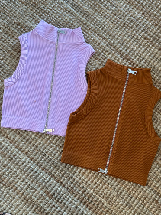 Basic Top Front Zipper