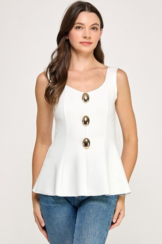 Big Button Girly Top