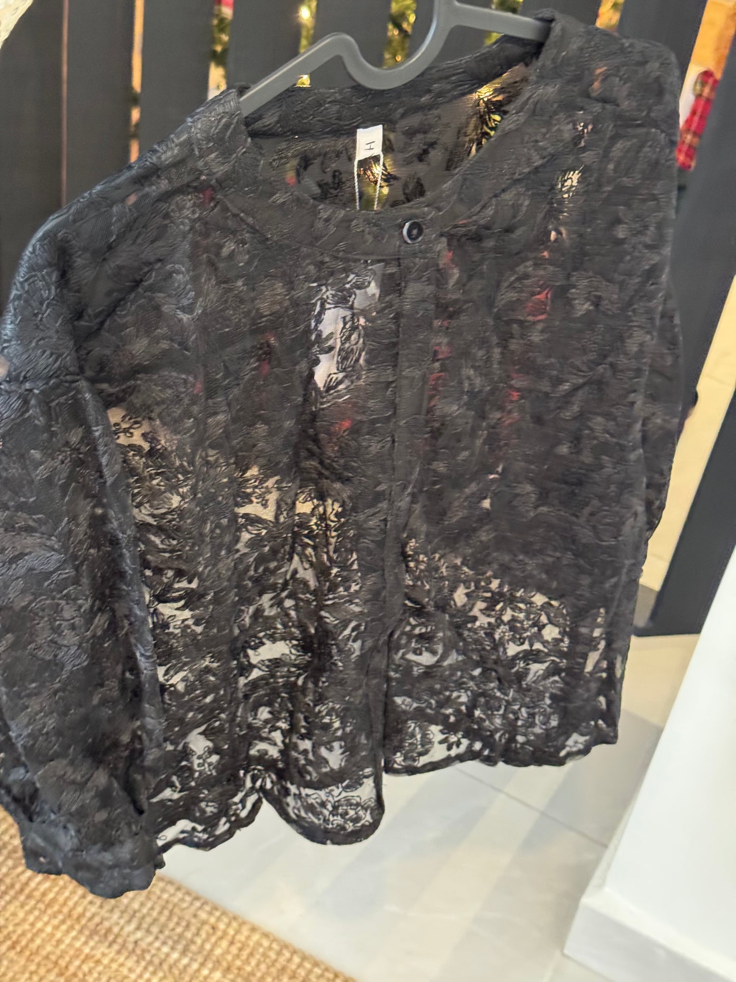 Lace Button Down Top