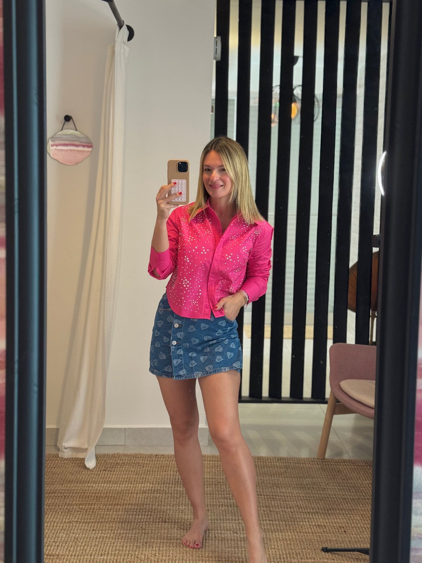Studded Button Down Top