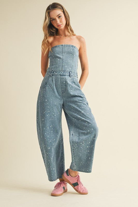 Barrel Style Denim Jumpsuit