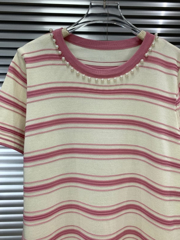 Stripes & Lace Tshirt Dress