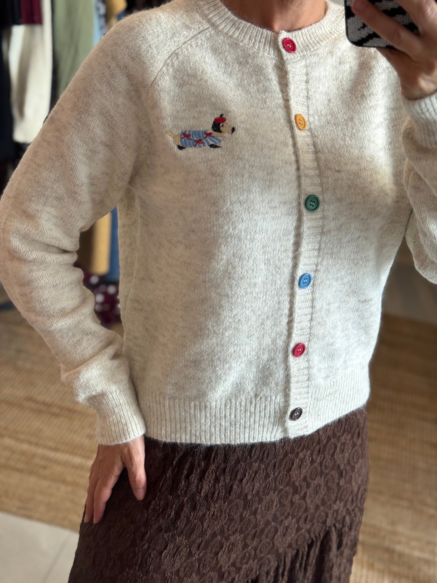 French Dog Sweater Cardigan
