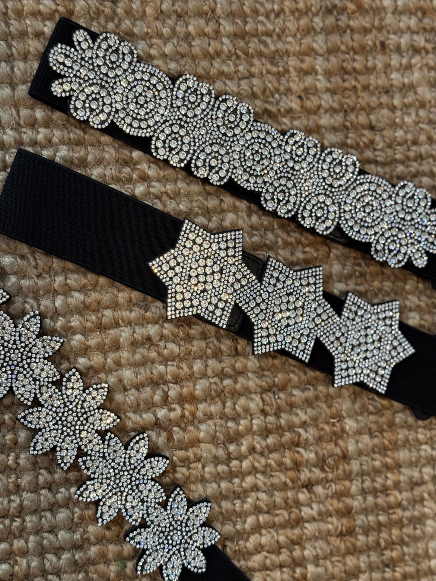Elastic Rhinestones Belt