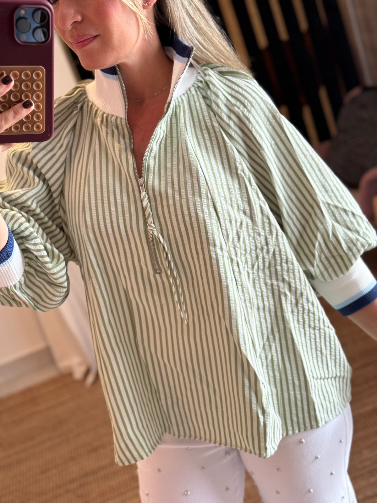 Stripes Collar Blouse