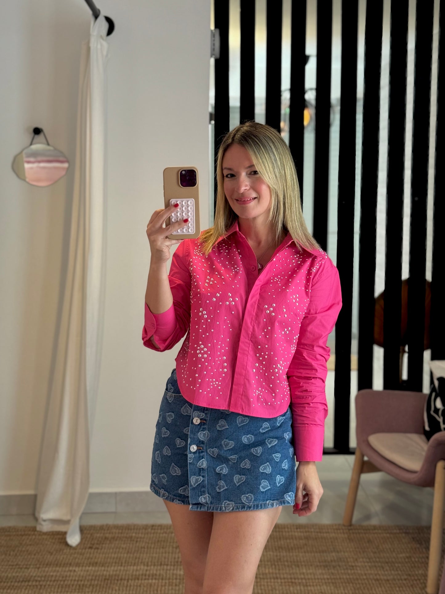 Studded Button Down Top