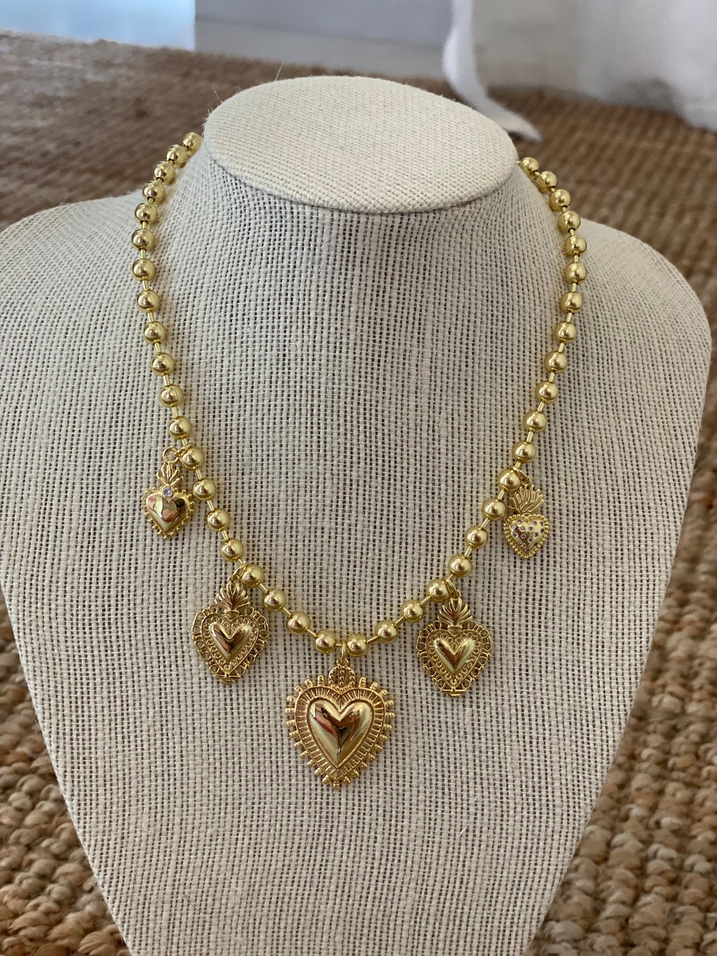 Multi Heart Bead Necklace