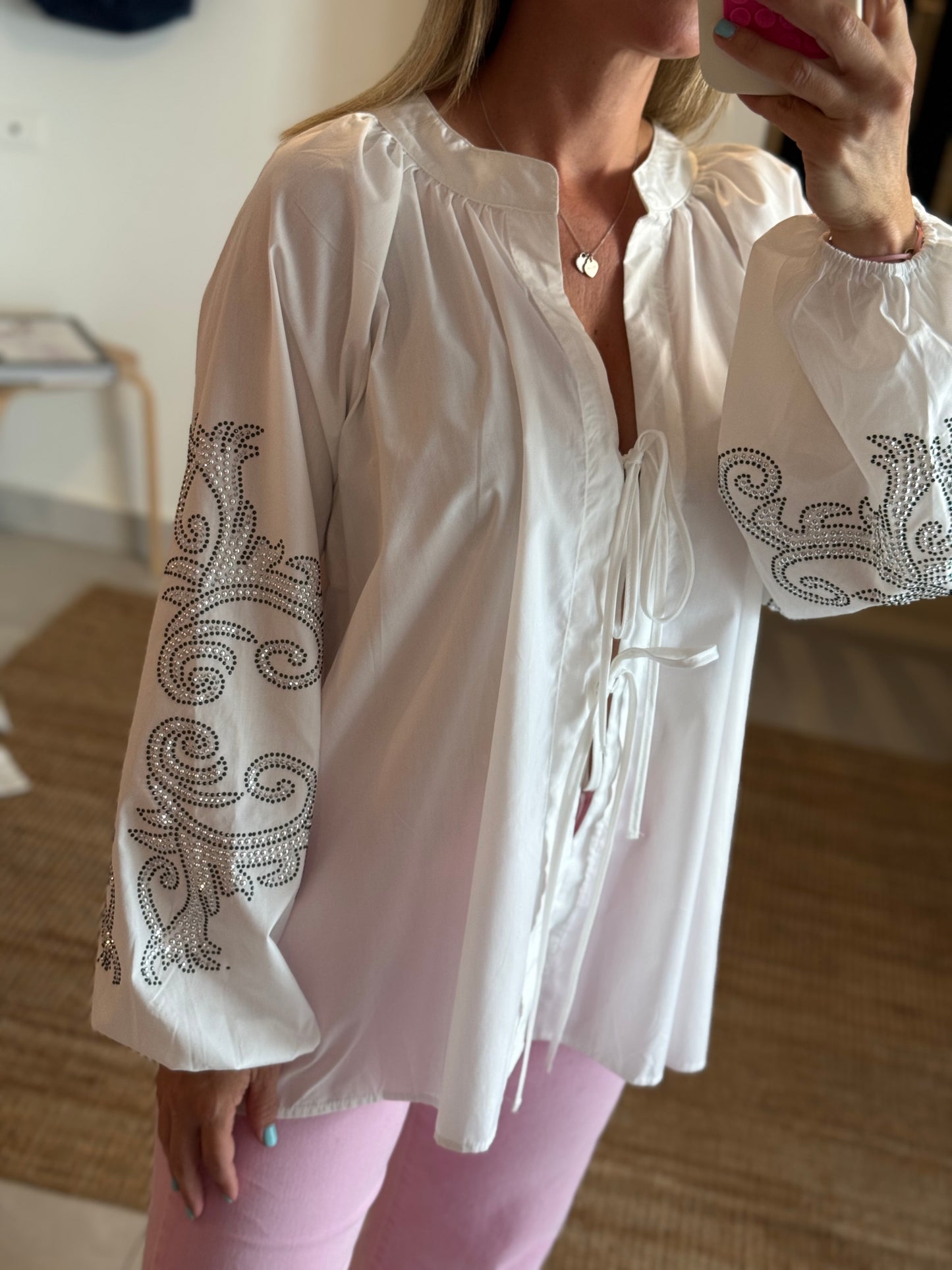 Boho Chic Embellished Blouse