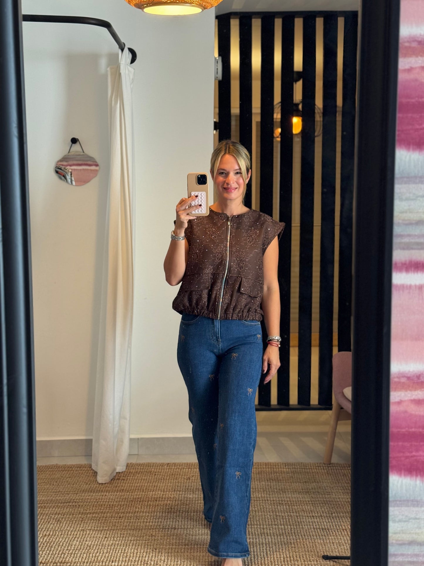 Mini Brown Ribbon Jean