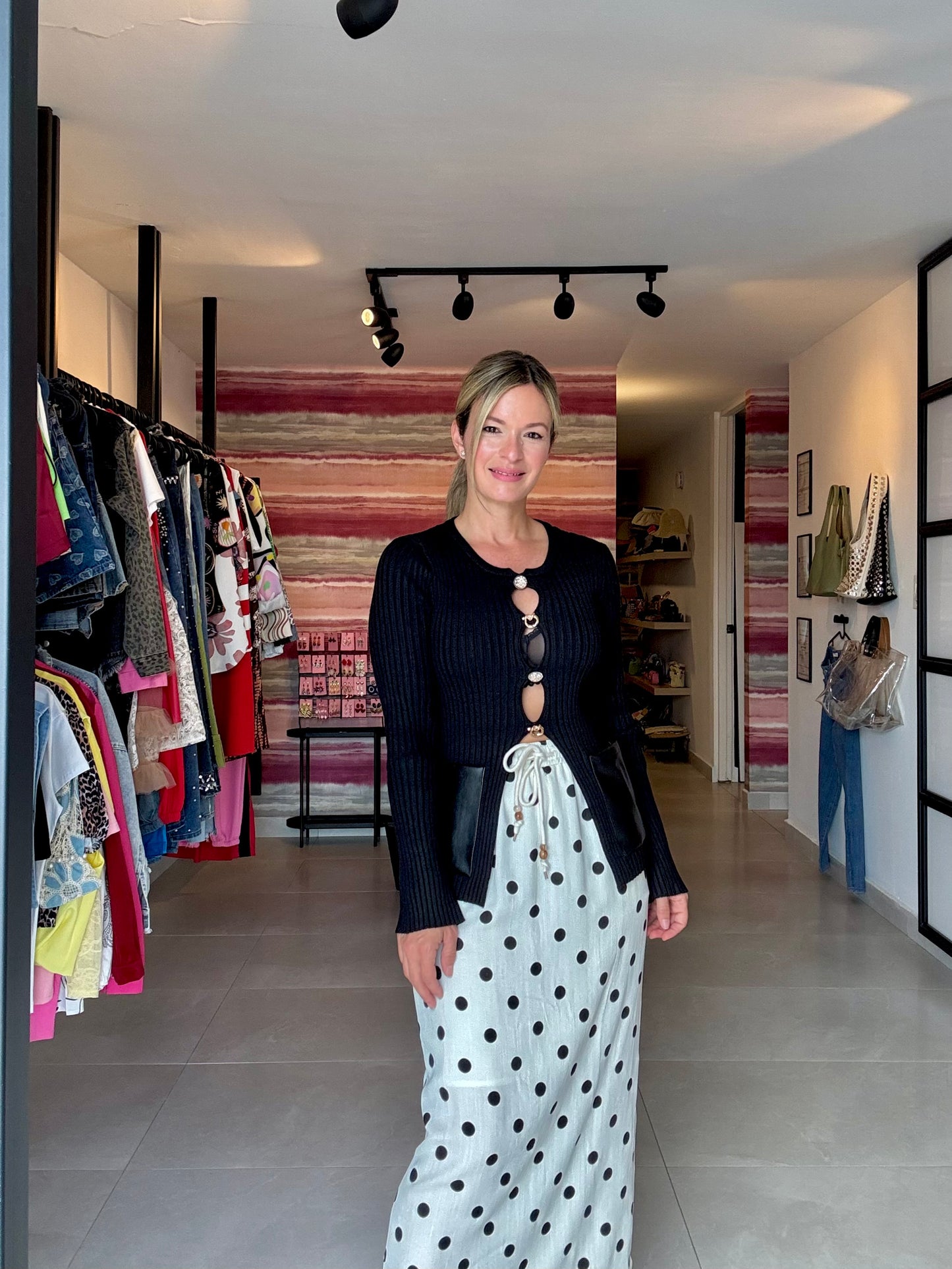 Polka Dot Drawstring Skirt