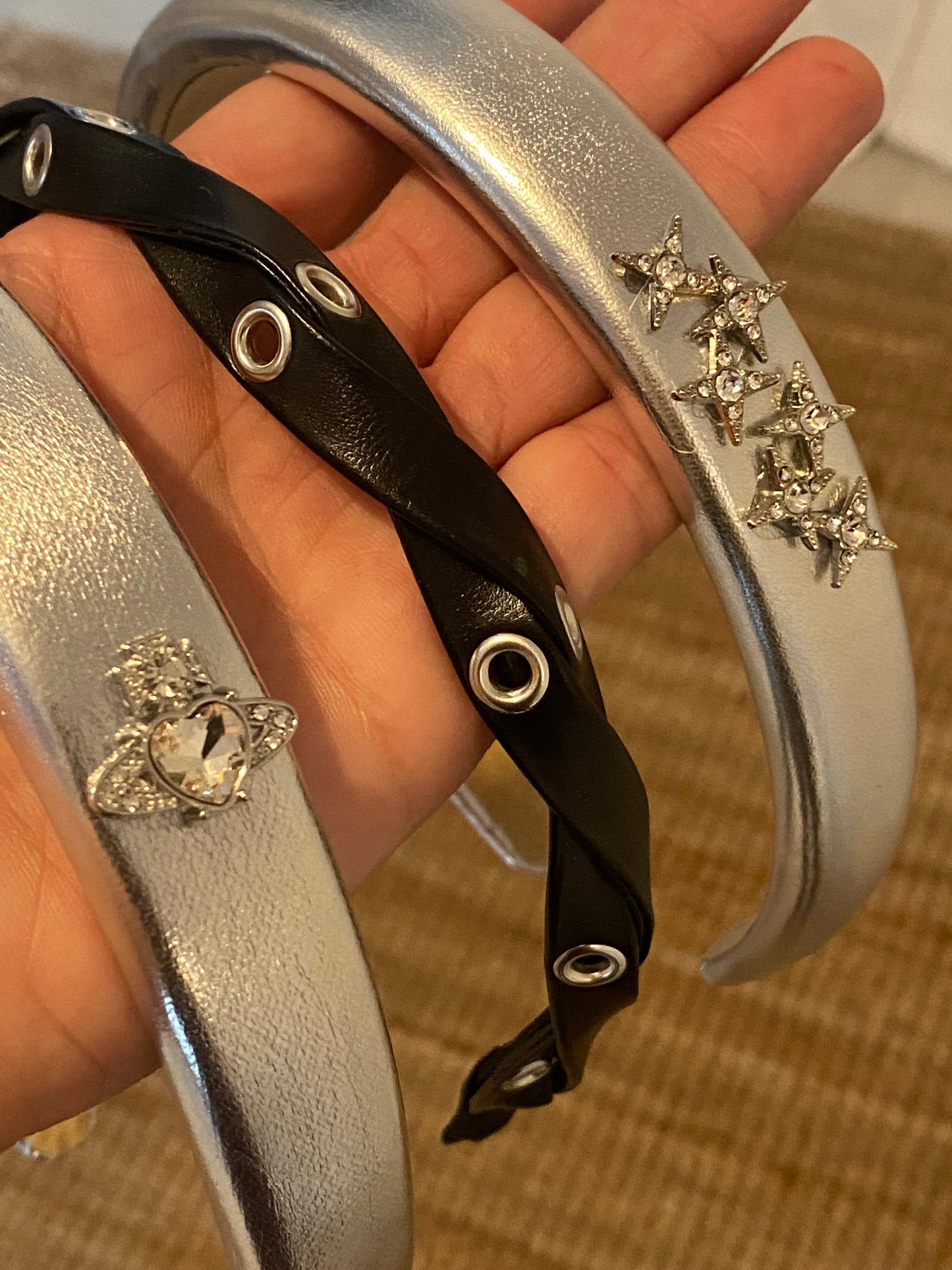 Silver & Black Headband