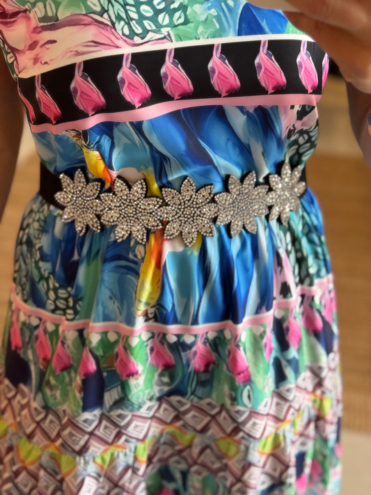 Elastic Rhinestones Belt