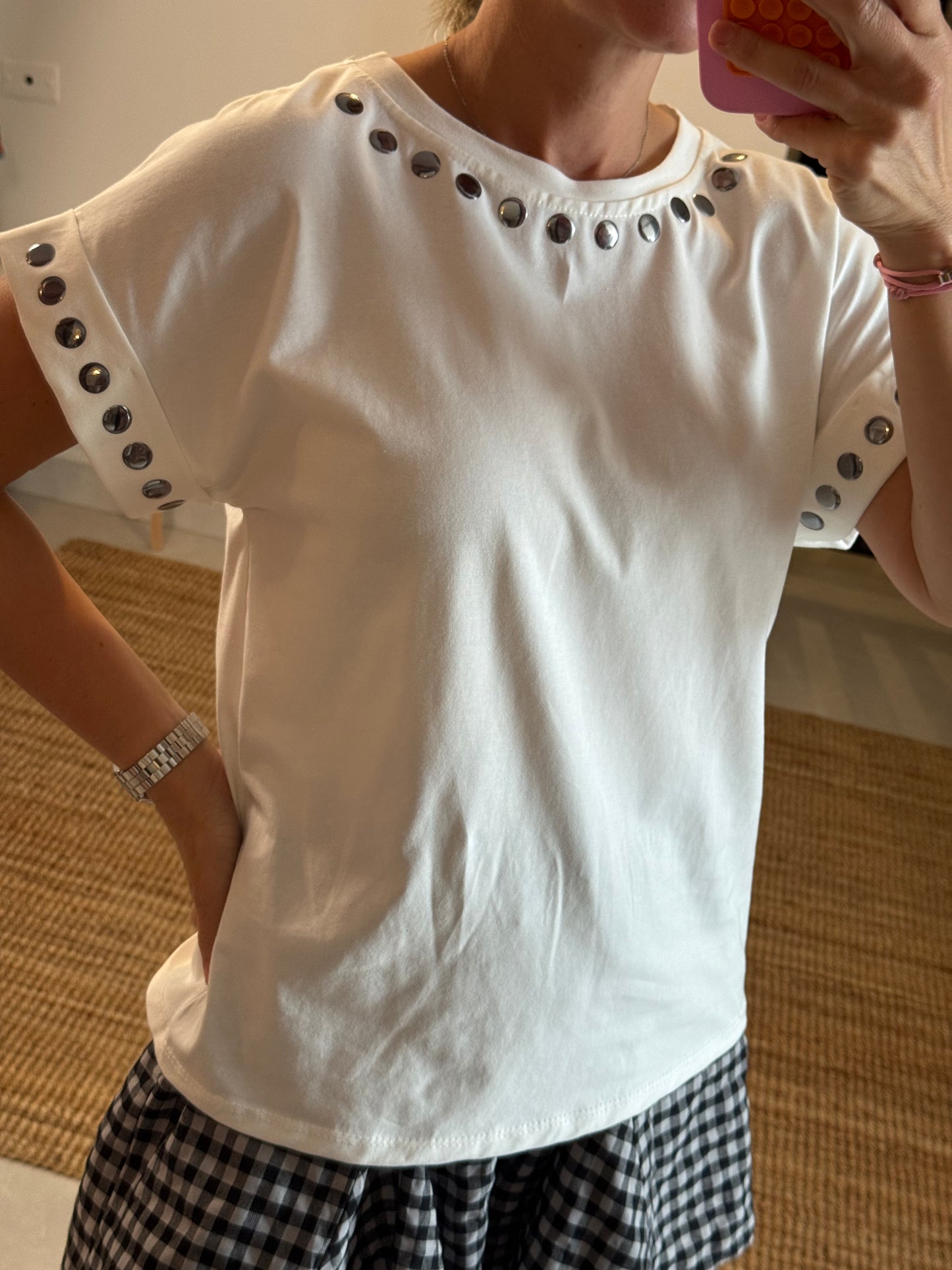 Studded T-shirt Top