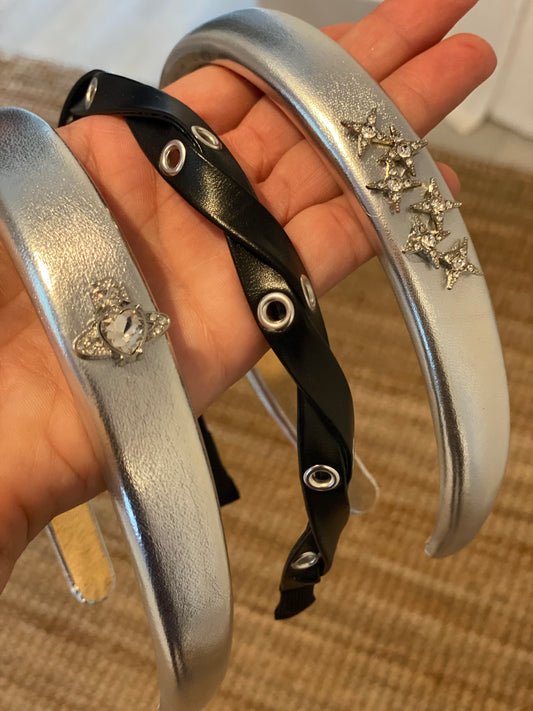 Silver & Black Headband