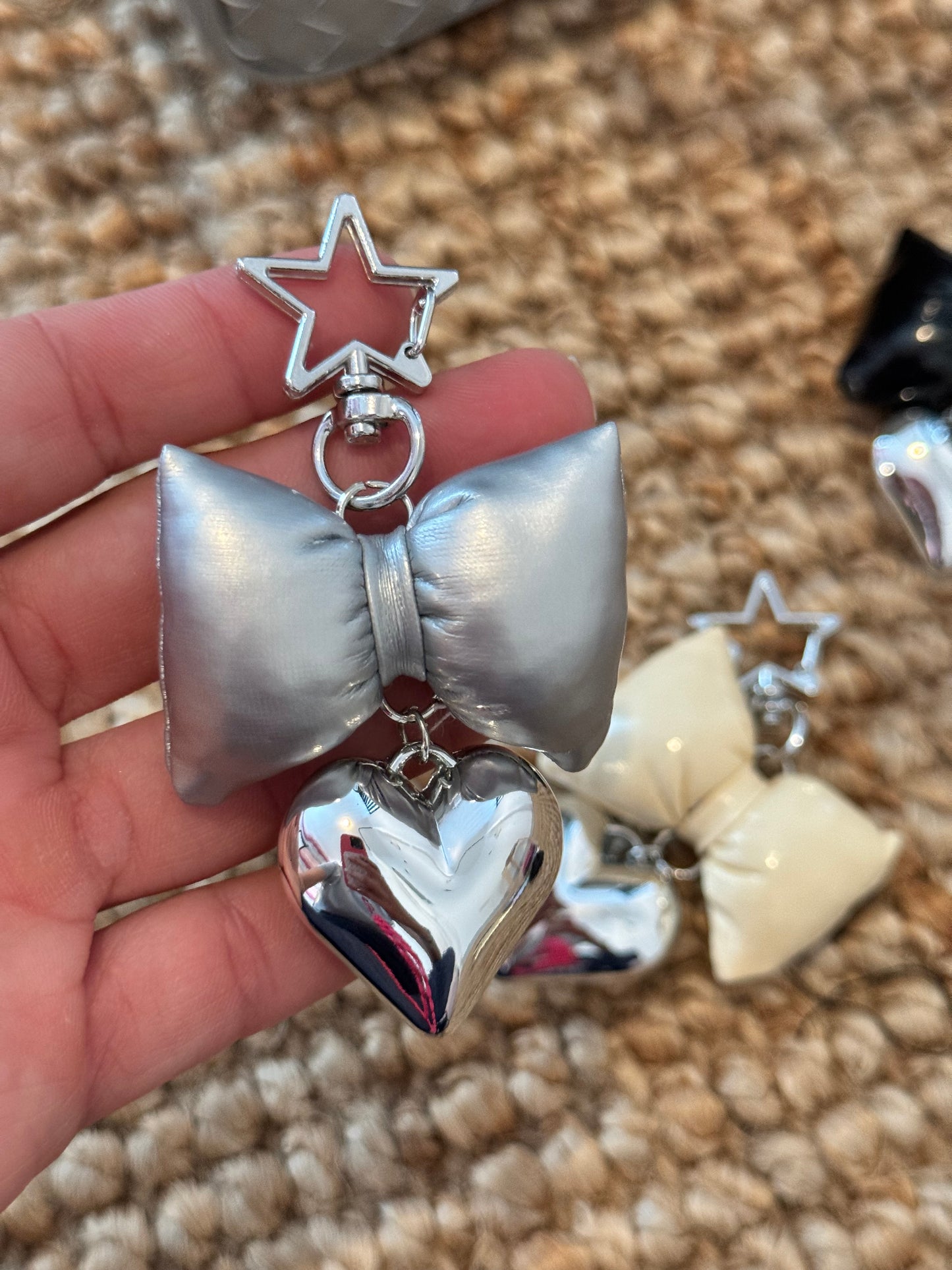 Handbag Key Holder / Ribbon & Heart