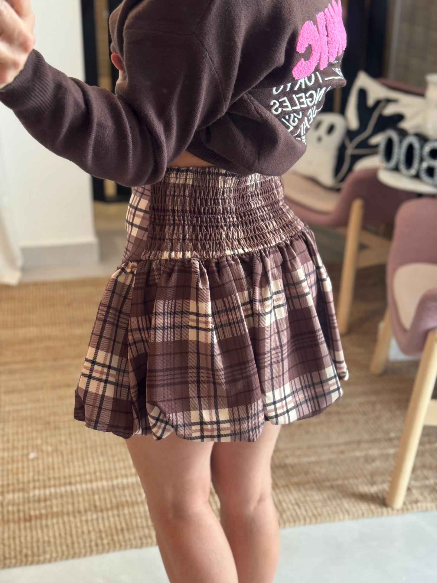 Plaid Bubble Skirt
