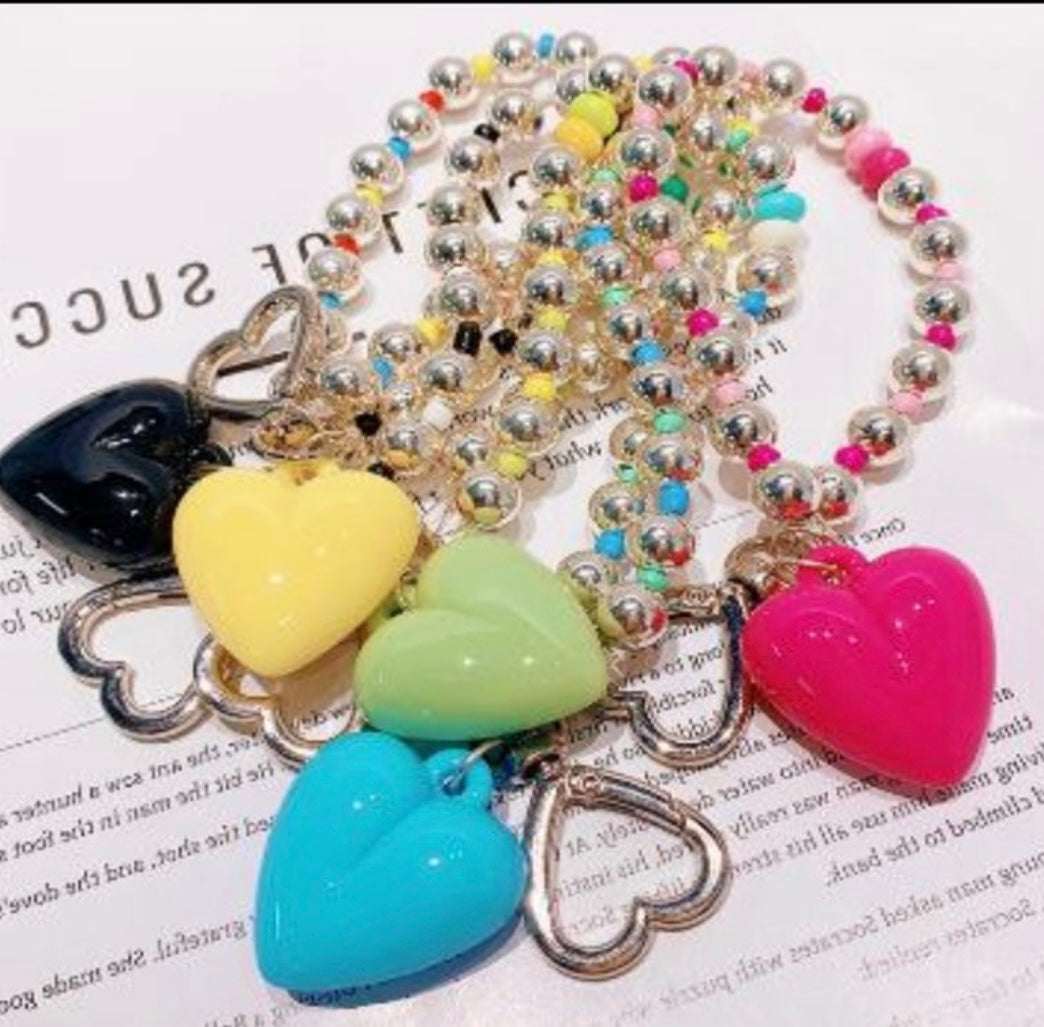 Handbag Key Holder / Colorfull Heart