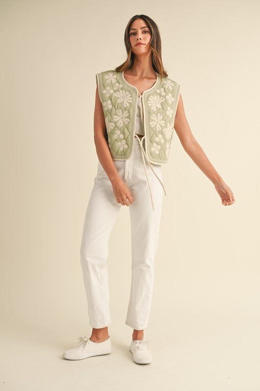 Embroidery Quilted Vest