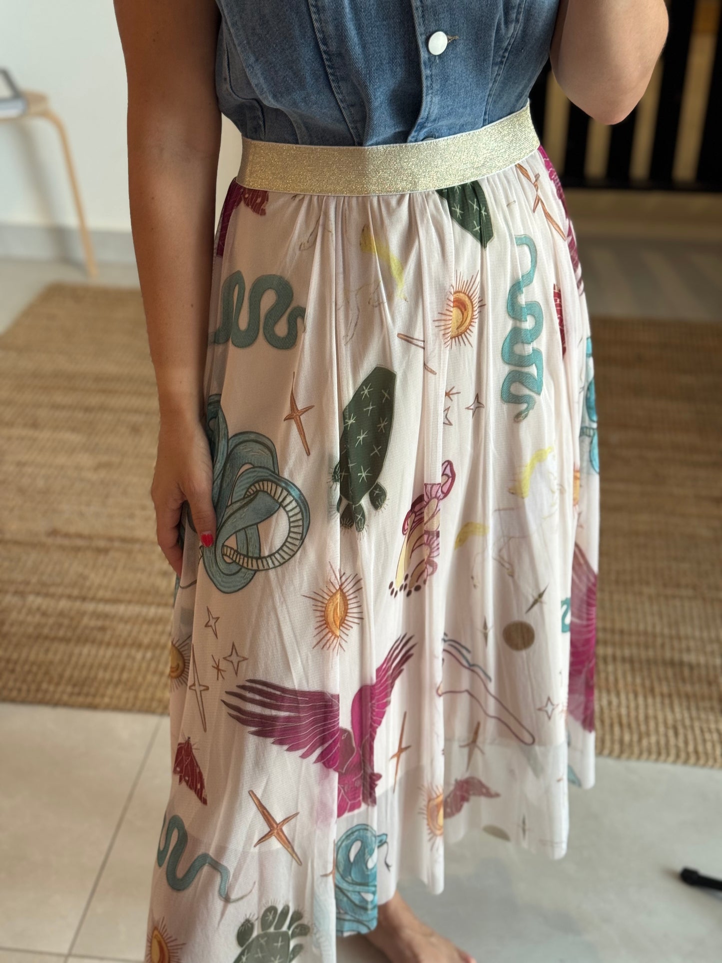 Mesh Midi Skirt