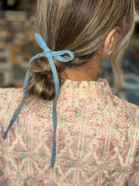 Denim Bow Hair Clip