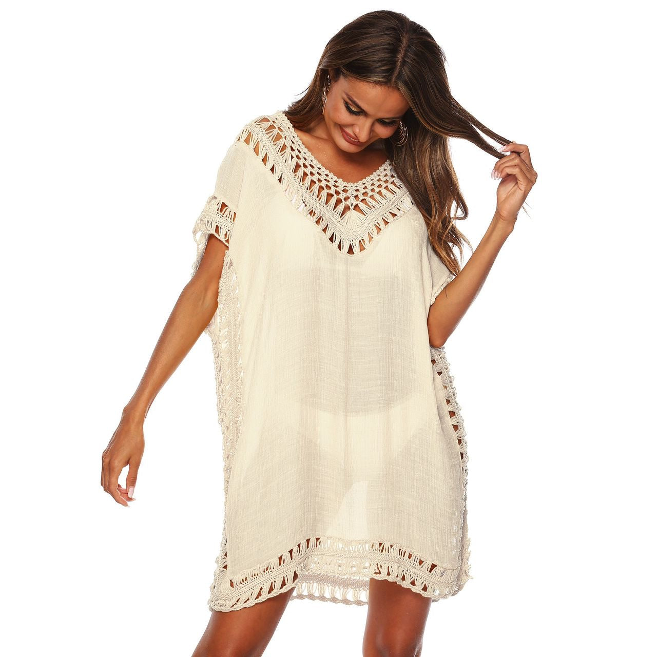 Crochet Trim Cover Up Dress