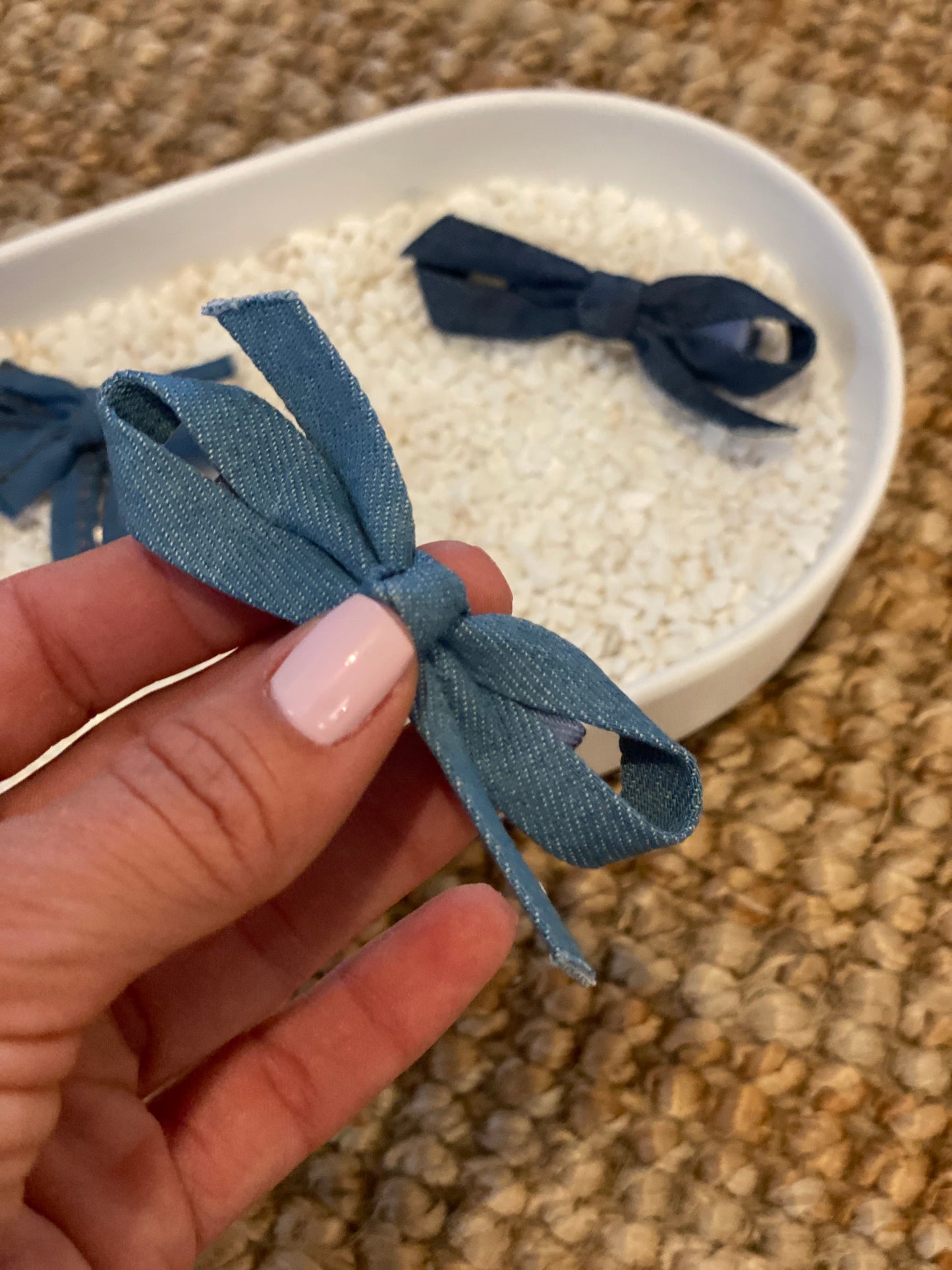 Denim Coquette Hair Clip