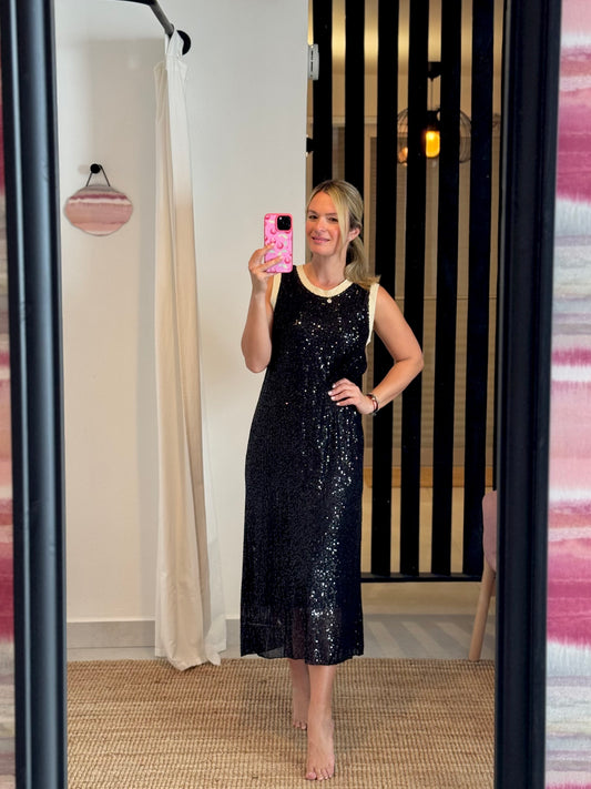Sequins Black Dress