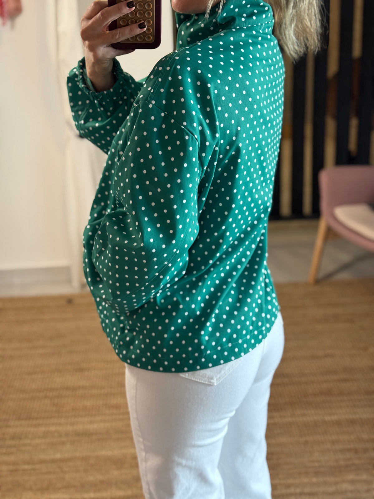 Emerald Polka Dot Jacket