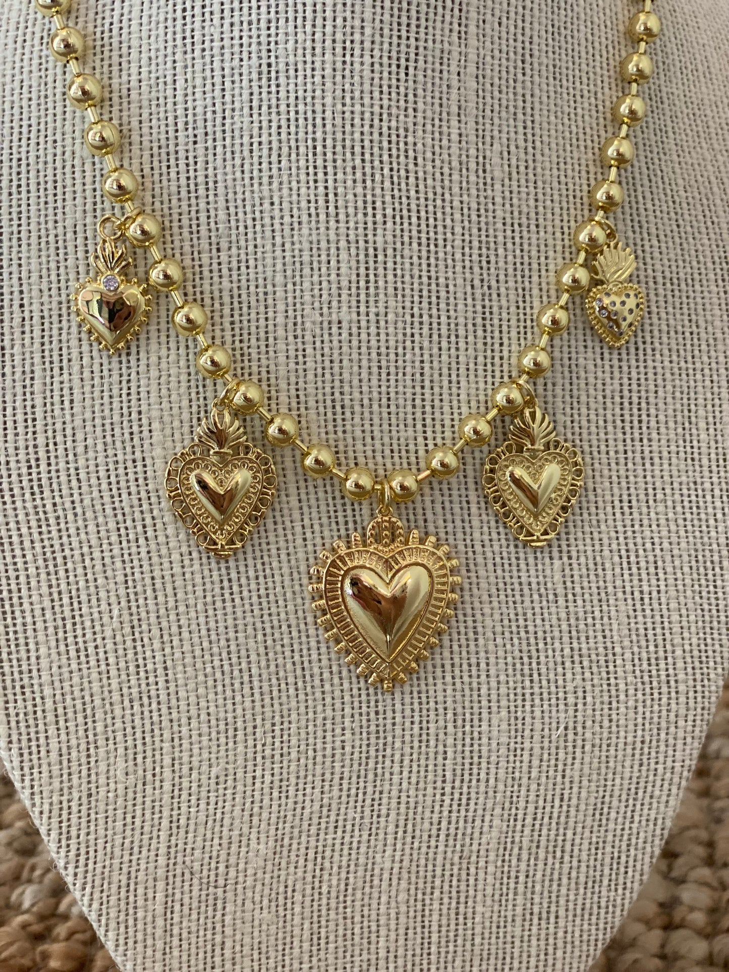 Multi Heart Bead Necklace
