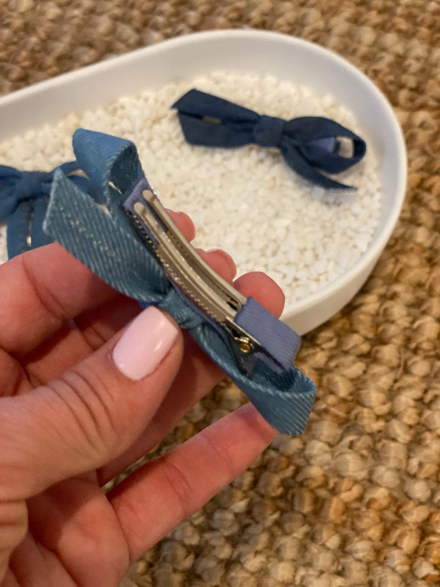 Denim Coquette Hair Clip