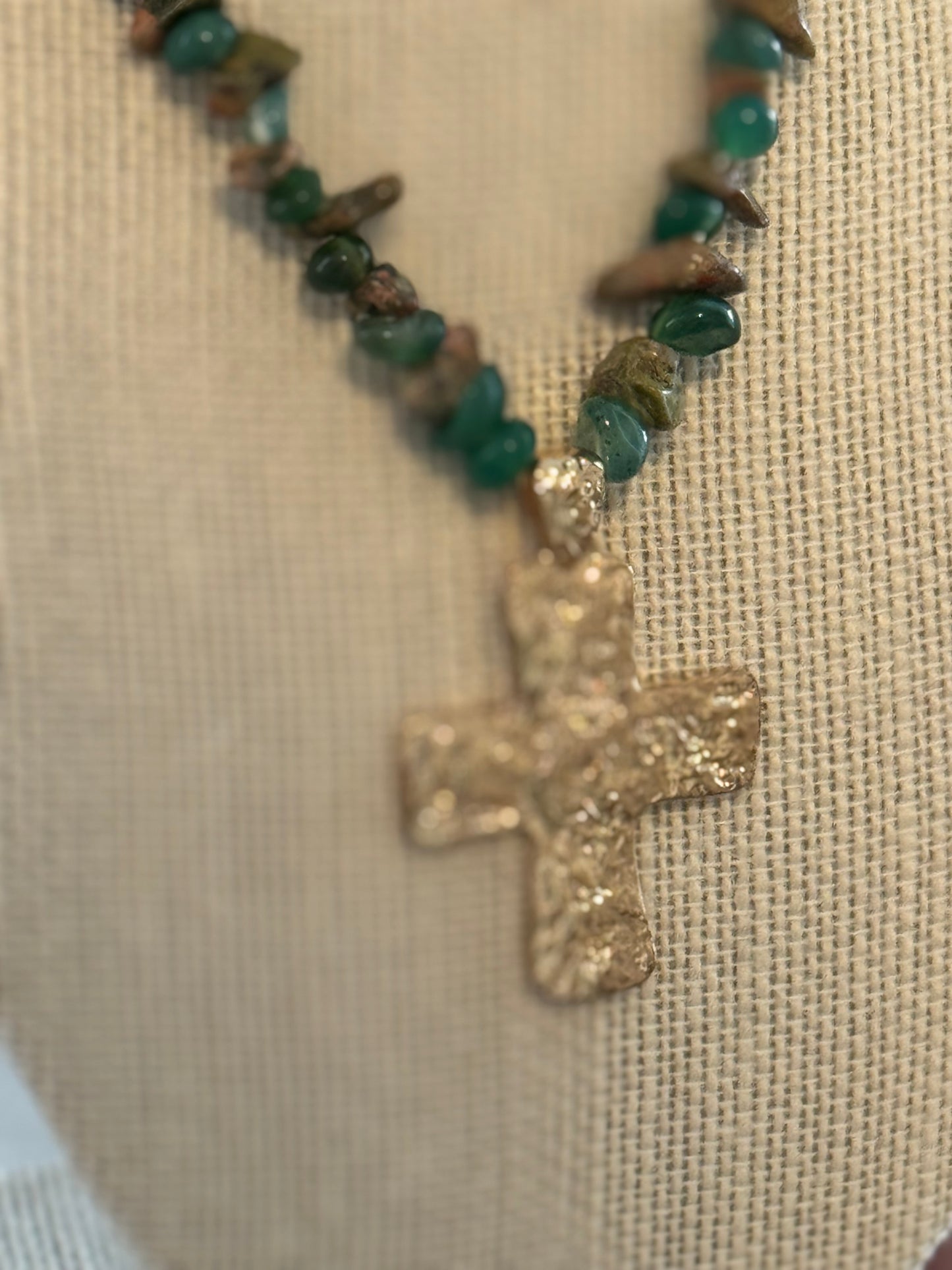 Cross Emerald Necklace