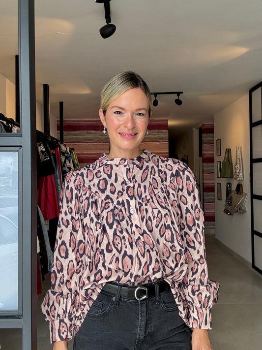 Animal Print Balloon Top