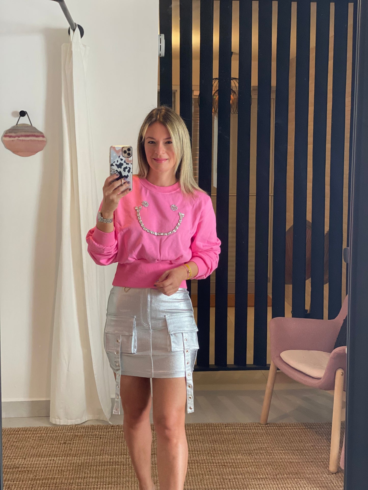 Silver Cargo Skirt
