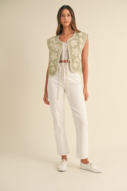 Embroidery Quilted Vest