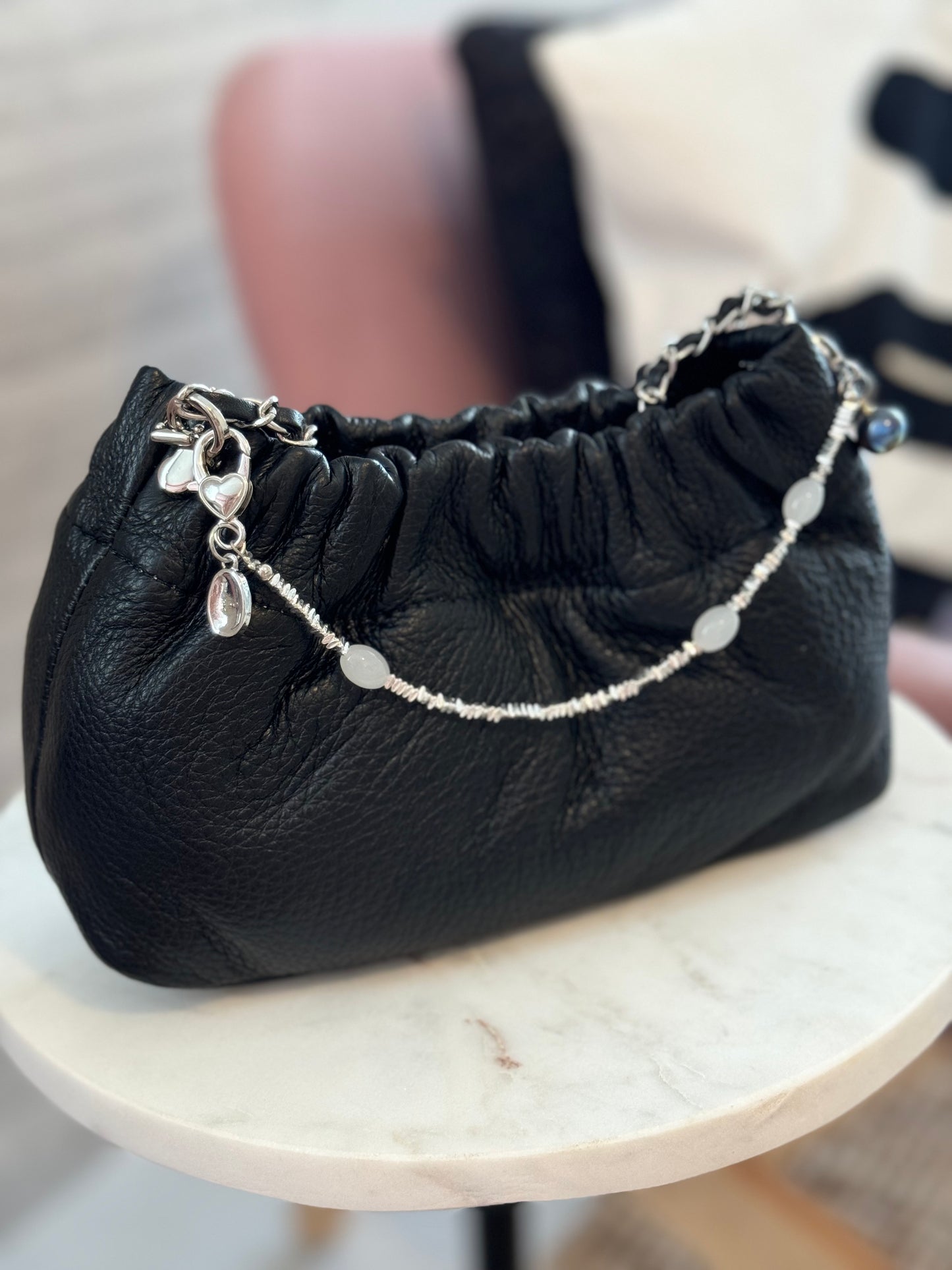 Handbag Key Holder / Silver Chain