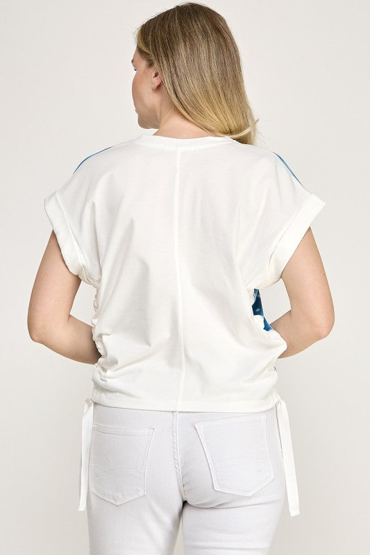 Polka Drawstring Top