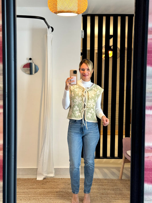 Embroidery Quilted Vest