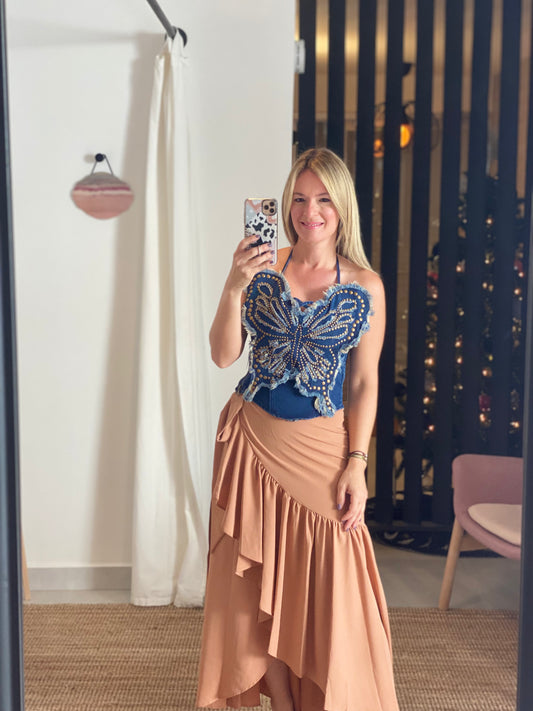 Denim Butterfly Top