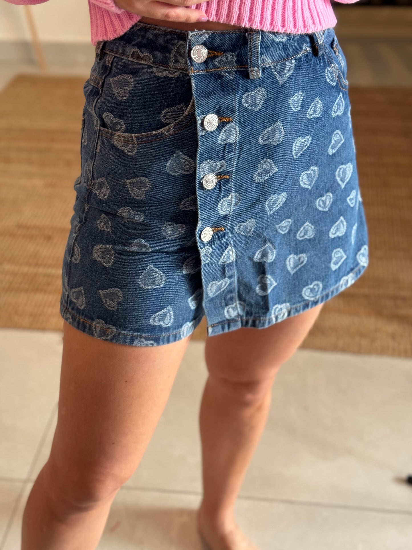 Mini Denim Heart Skort