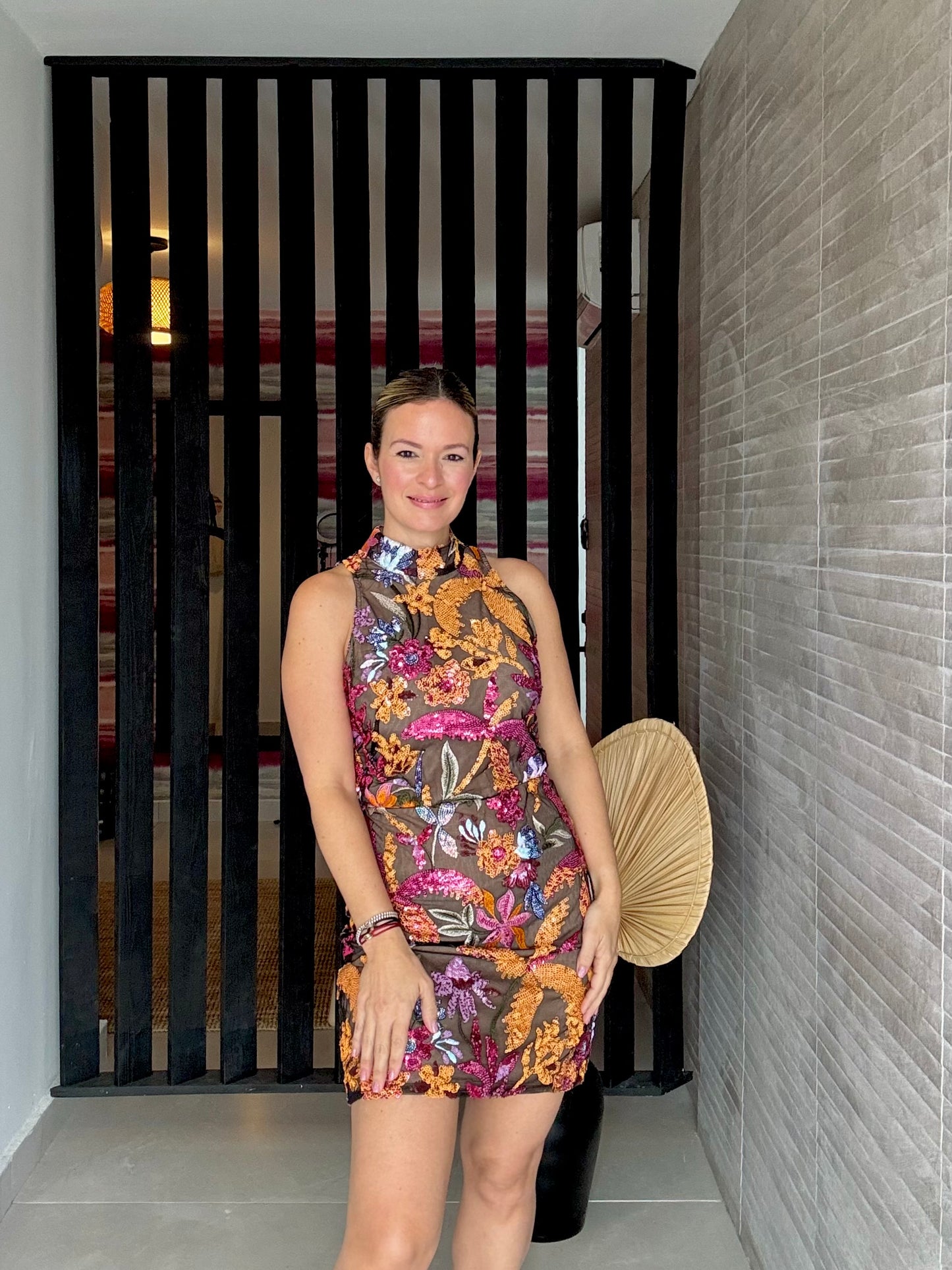 Sequins Floral Mock Dress