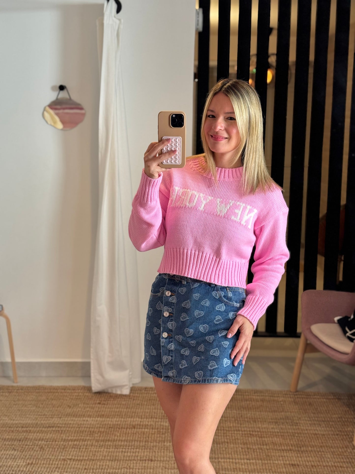 Mini Denim Heart Skort
