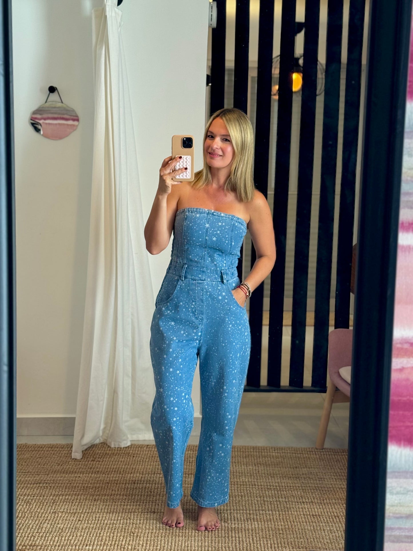 Barrel Style Denim Jumpsuit