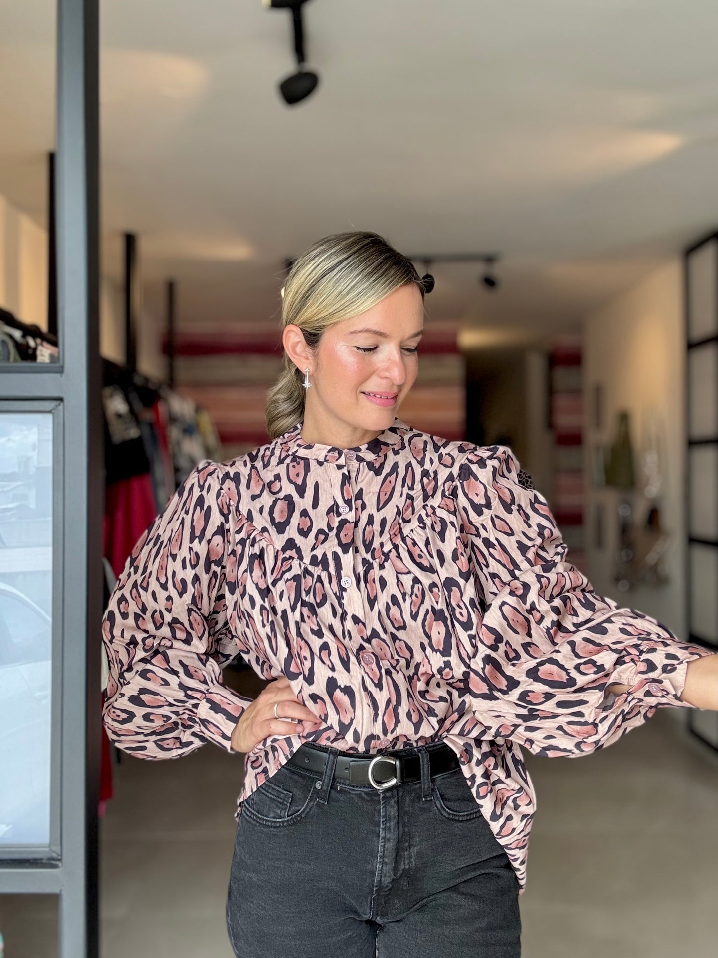 Animal Print Balloon Top