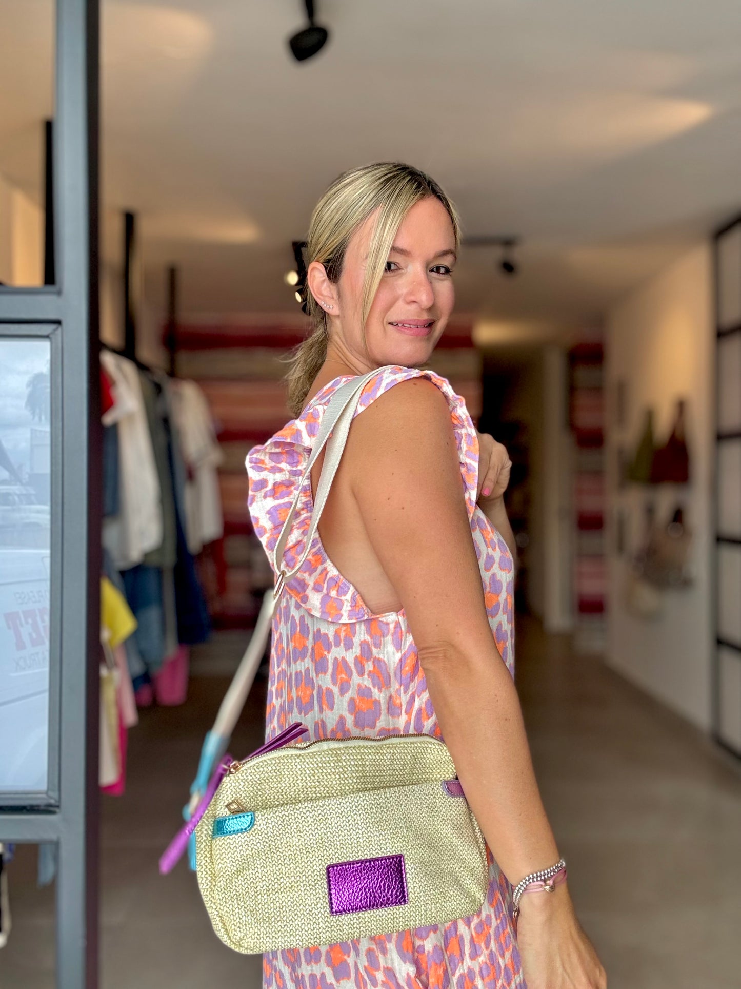 Metallic Raffia Handbag