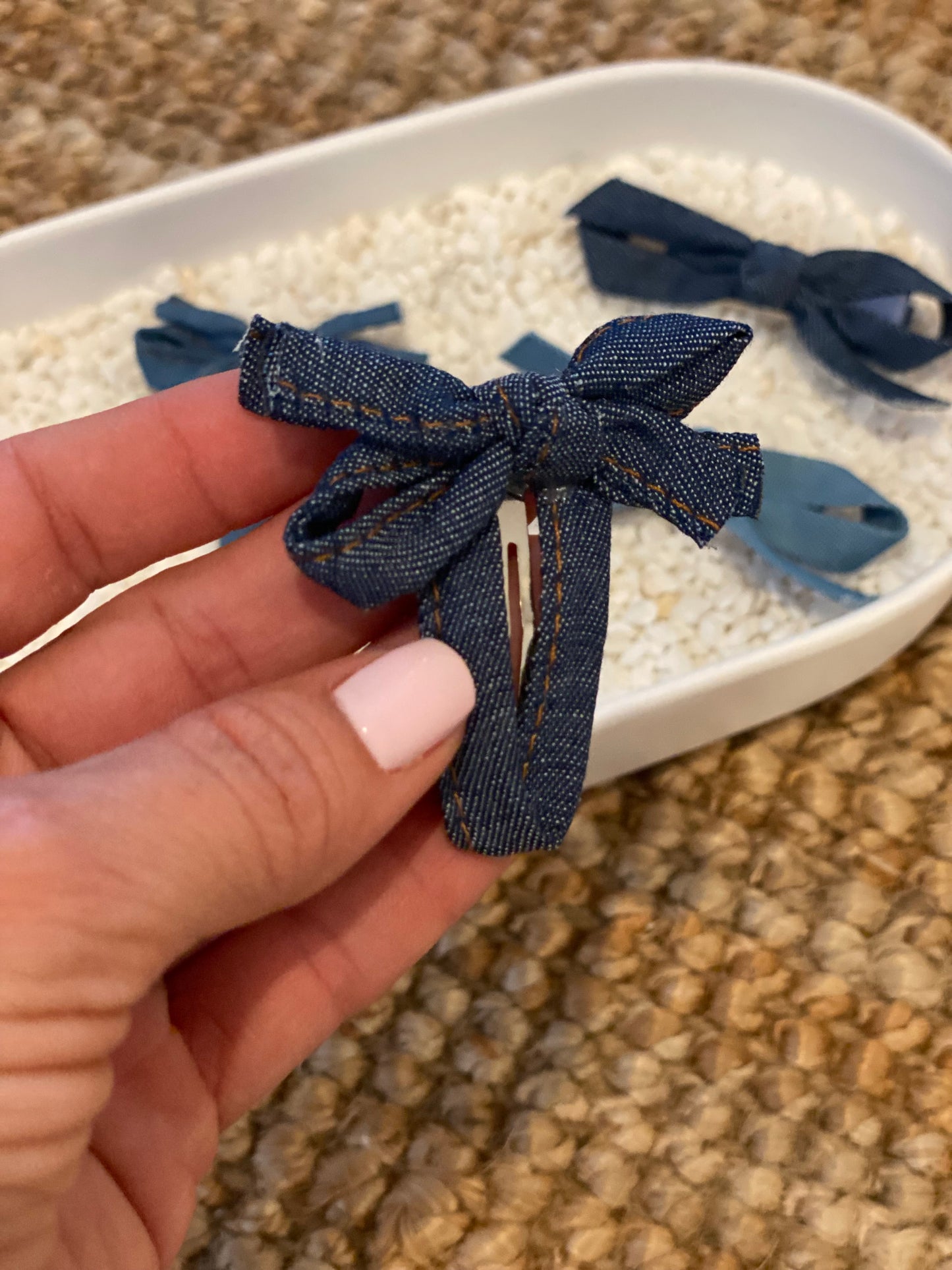 Denim Coquette Hair Clip
