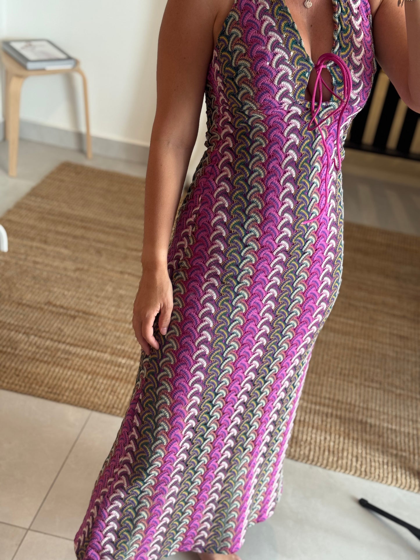 Open Back Halter Summer Dress