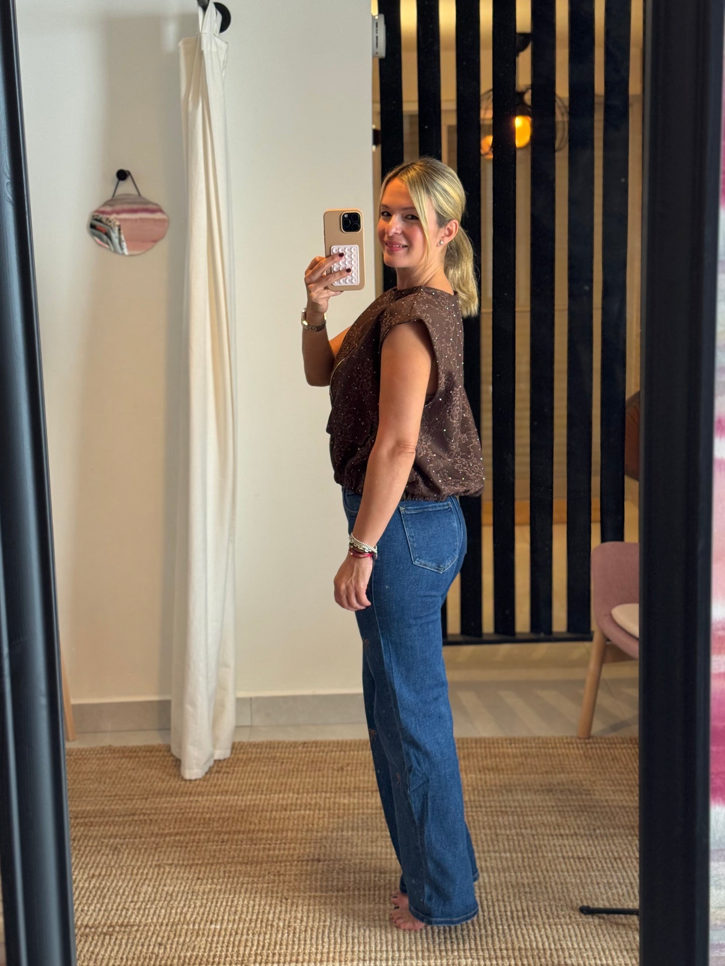 Mini Brown Ribbon Jean