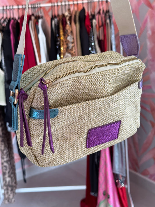 Metallic Raffia Handbag