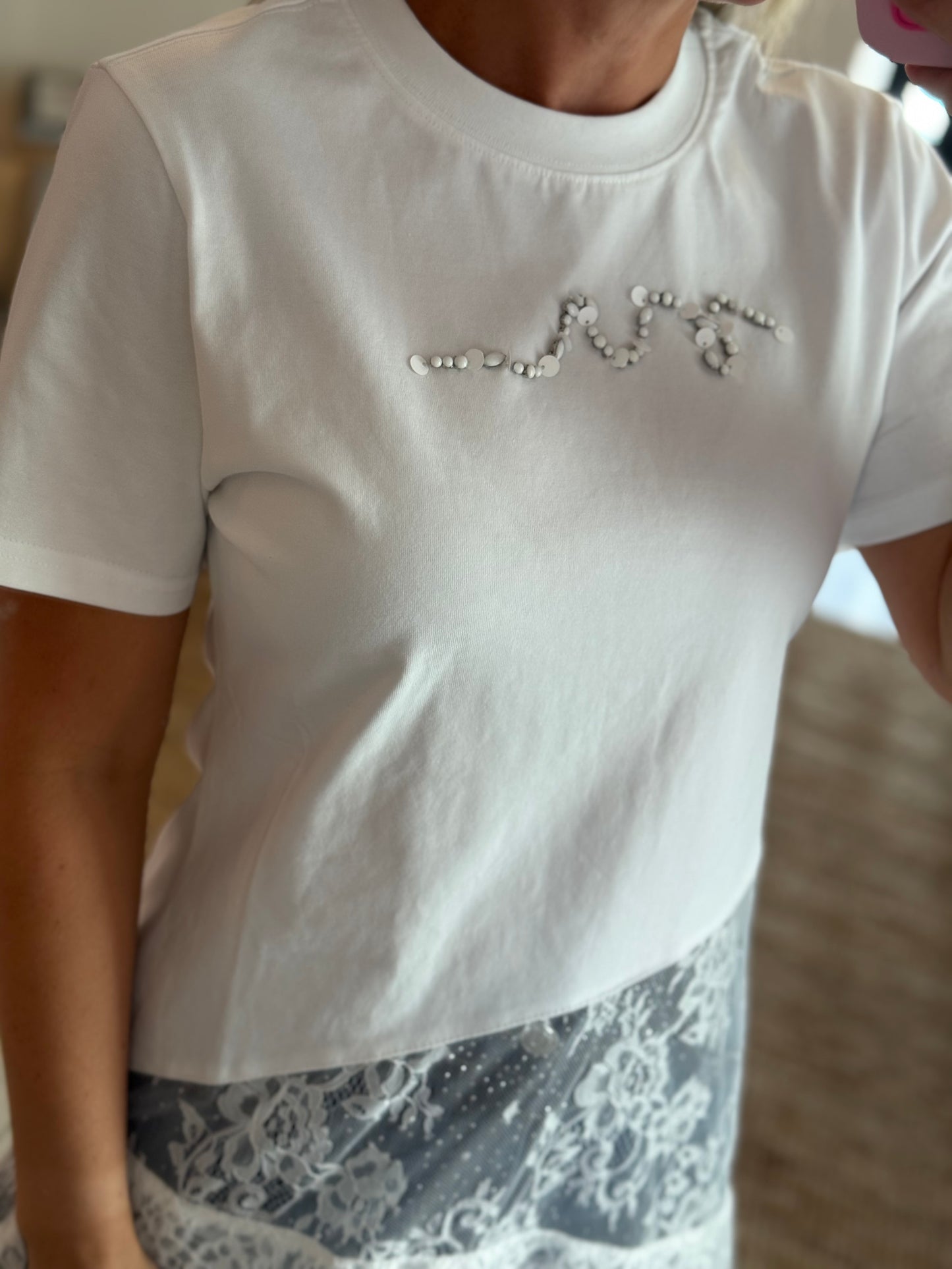 Asymmetric Lace T Shirt